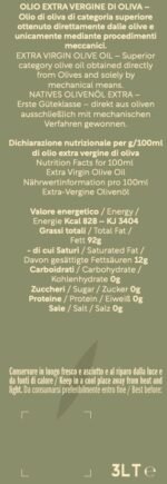 Bag In Box 3 Lt. Olio Extra Vergine di oliva 100% Italiano Estratto a freddo "Ogliarola" - immagine 2